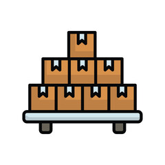 pallet icon with white background vector stock illustration