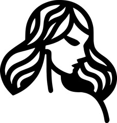 woman with vector, , hair, face, vector, beauty, illustration, fashion, head, profile, icon, style