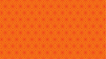 Poligonal Red And Yellow Outline Seamless Pattern Design