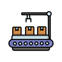 conveyor belt icon with white background vector stock illustration