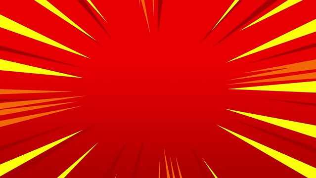 Anime speed line animation on red background