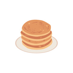 Pancakes, flat cartoon style vector illustration isolated on white background