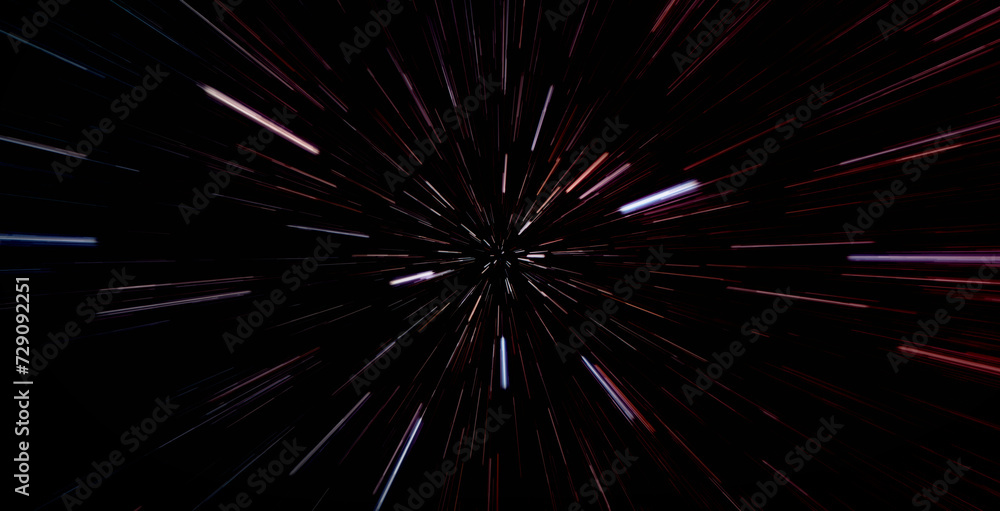 Poster abstract flight in space hyper jump illustration