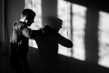 Shadow boxing training - obrazy, fototapety, plakaty