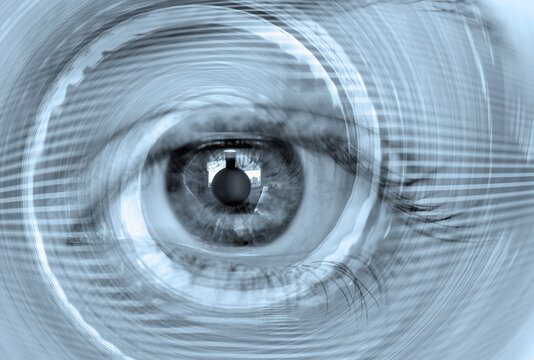 Fototapeta Hypnosis Spiral in eye - Image of abstract spiral hazel eye 