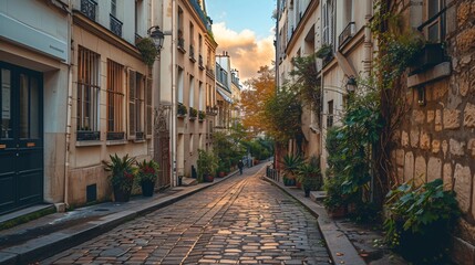 Charming Parisian district filled with beautiful buildings and iconic sights.
