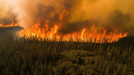 Fototapeta na wymiar Alaska wildfires up close and personal