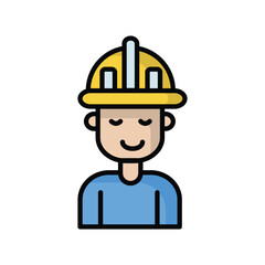 warehouse worker icon with white background vector stock illustration