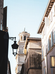 street in the town Street view of old village Arles in France