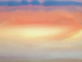 abstract sea sunset, splash of watercolor paint, multicolored gradient, illustration for textile design, wedding invitation, greeting card, web banner, tag, label, logo and text on bright background.