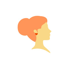 Illustration of side view of beautiful woman's face with colored hair