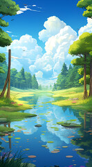Beautiful landscape background on mobile resolution