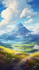 Beautiful landscape background on mobile resolution