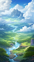 Beautiful landscape background on mobile resolution