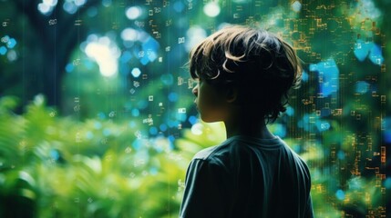 Technology versus nature, the impact of the digital age on children. Contrast between the digital and natural world. The negative effects of technology on child development.