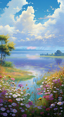 Beautiful landscape background on mobile resolution