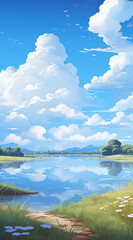 Beautiful landscape background on mobile resolution