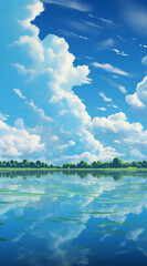 Beautiful landscape background on mobile resolution