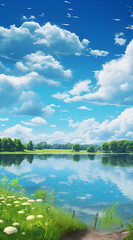 Beautiful landscape background on mobile resolution