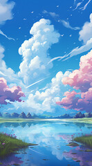 Beautiful landscape background on mobile resolution