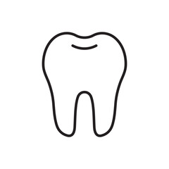 Tooth icon, linear icon. Line with expanded stroke.