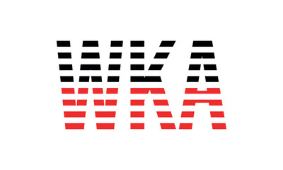 WKA three initial letter iconic line negative space minimal logo design vector template. monogram, abstract, wordmark, business, typography, minimalist, brand, company, flat, modern, unique, simple