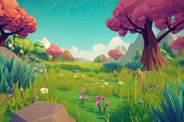 A 3d game scene , asset game, in the style of texture-rich landscapes