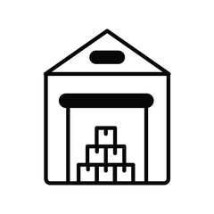 warehouse building icon with white background vector stock illustration