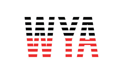 WYA three initial letter iconic line negative space minimal logo design vector template. monogram, abstract, wordmark, business, typography, minimalist, brand, company, flat, modern, unique, simple