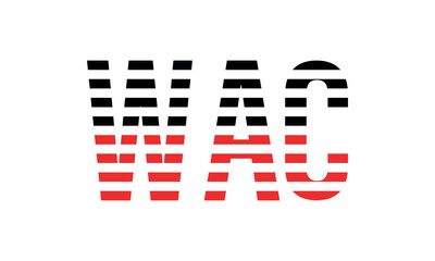 WAC three initial letter iconic line negative space minimal logo design vector template. monogram, abstract, wordmark, business, typography, minimalist, brand, company, flat, modern, unique, simple