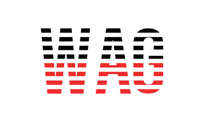 WAG three initial letter iconic line negative space minimal logo design vector template. monogram, abstract, wordmark, business, typography, minimalist, brand, company, flat, modern, unique, simple