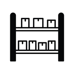 inventory shelves icon with white background vector stock illustration