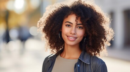 Positively smiling student at the college campus.