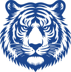 silhouette tiger face, wild, for digital and printed, sticker, logo, icon, simple