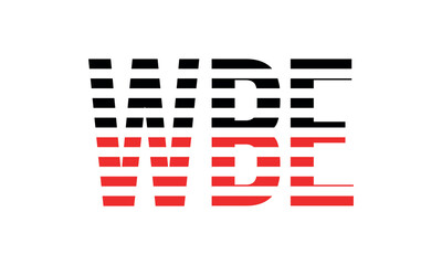 WBE three initial letter iconic line negative space minimal logo design vector template. monogram, abstract, wordmark, business, typography, minimalist, brand, company, flat, modern, unique, simple