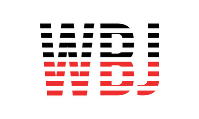 WBJ three initial letter iconic line negative space minimal logo design vector template. monogram, abstract, wordmark, business, typography, minimalist, brand, company, flat, modern, unique, simple