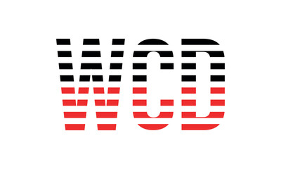 WCD three initial letter iconic line negative space minimal logo design vector template. monogram, abstract, wordmark, business, typography, minimalist, brand, company, flat, modern, unique, simple