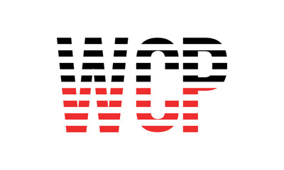 WCP three initial letter iconic line negative space minimal logo design vector template. monogram, abstract, wordmark, business, typography, minimalist, brand, company, flat, modern, unique, simple