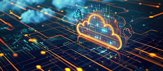 Cloud and Edge computing technology concept and smart city, innovative technology background. Global internet network connection