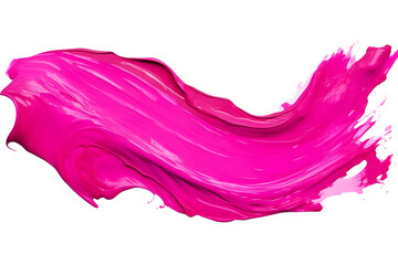 pink painted color paint stroke isolated on transparent background