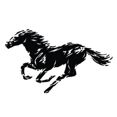 vector illustration of a galloping horse silhouette