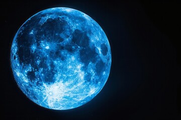 Super blue moon on a black background