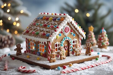 Holiday Gingerbread House A Festive and Delicious Display for the Whole Month of December Generative AI