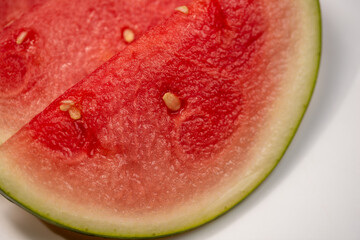 slice of watermelon on white