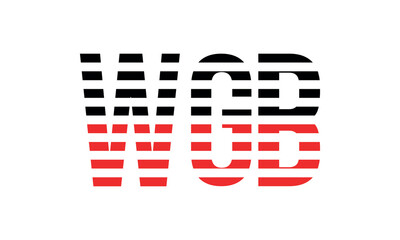 WGB three initial letter iconic line negative space minimal logo design vector template. monogram, abstract, wordmark, business, typography, minimalist, brand, company, flat, modern, unique, simple