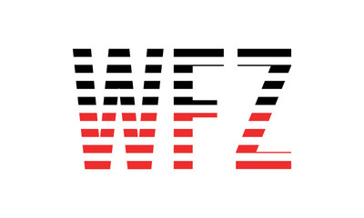 WFZ three initial letter iconic line negative space minimal logo design vector template. monogram, abstract, wordmark, business, typography, minimalist, brand, company, flat, modern, unique, simple