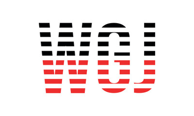 WGJ three initial letter iconic line negative space minimal logo design vector template. monogram, abstract, wordmark, business, typography, minimalist, brand, company, flat, modern, unique, simple