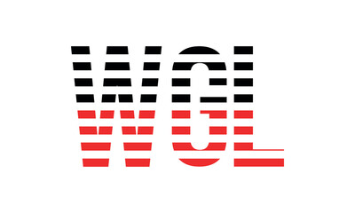 WGL three initial letter iconic line negative space minimal logo design vector template. monogram, abstract, wordmark, business, typography, minimalist, brand, company, flat, modern, unique, simple