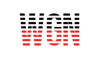WGN three initial letter iconic line negative space minimal logo design vector template. monogram, abstract, wordmark, business, typography, minimalist, brand, company, flat, modern, unique, simple