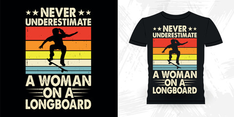 Funny Skating Skateboard Skater Retro Vintage T-shirt Design